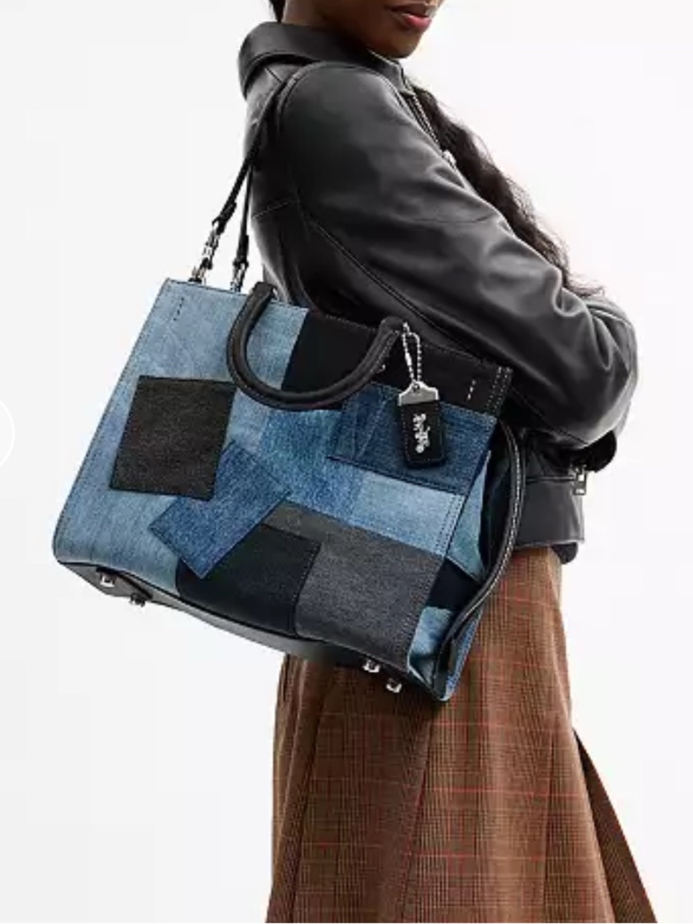 NWT🦋Coach Rogue Bag With Repurposed Denim Patchwork Shoulder CAN10 Rare Limited - Picture 3 of 13
